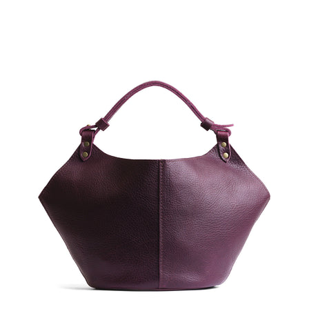 Plum*Small | Structured bucket shaped handbag with an adjustable shoulder strap