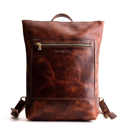 All Color: Lava | Rectangular slim leather backpack