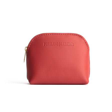 Crimson*Classic | Compact leather pouch with top zipper