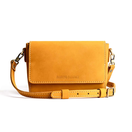 Turmeric*Mini | Small Leather Crossbody Bag with Magnetic Messenger Bag Closure