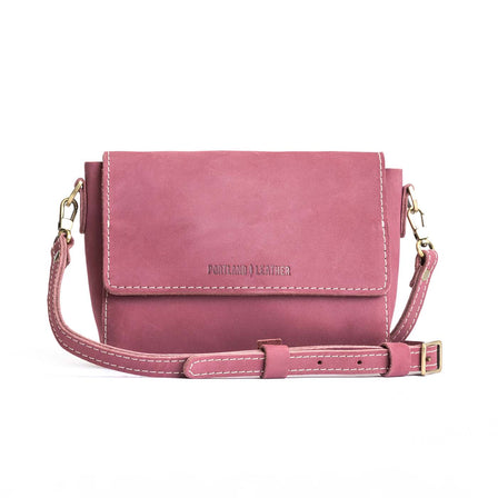 Foxglove*Medium | Leather Crossbody Bag with Magnetic Messenger Bag Closure