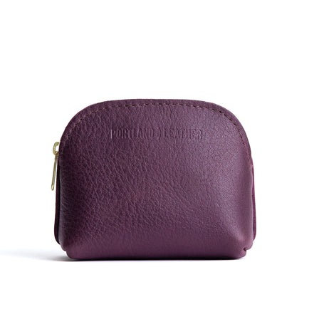 Plum*Classic | Compact leather pouch with top zipper