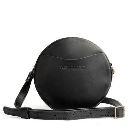 Black*Small | Circle shaped crossbody bag with top zipper