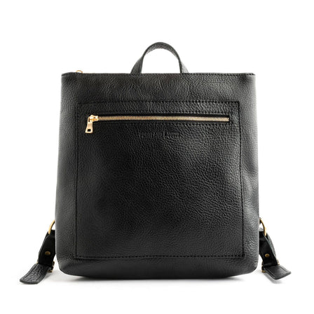 All Color: Pebbled--black | Square slim leather tote backpack