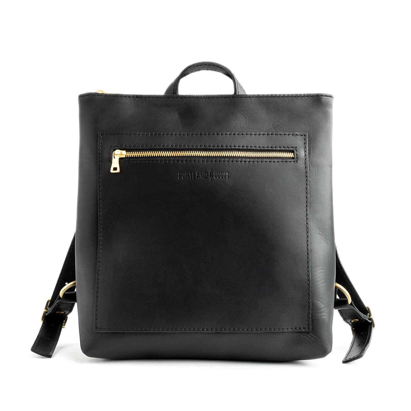 All Color: Black | Square slim leather tote backpack