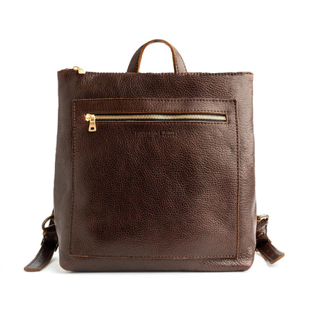 All Color: Coldbrew | Square slim leather tote backpack