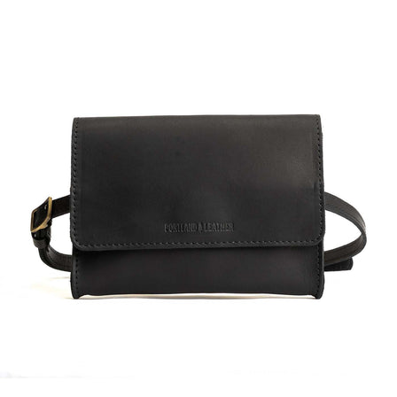  Black | Petite bag with magnetic flap closure and adjustable belt strap