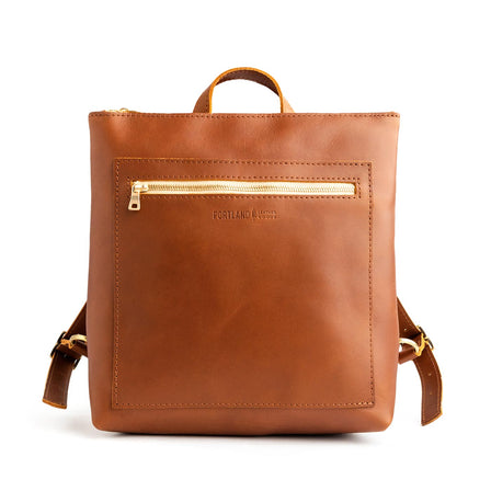 All Color: Honey | Square slim leather tote backpack