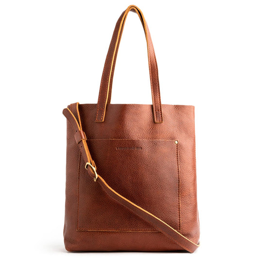 All Color: Nutmeg | handmade leather crossbody tote bag