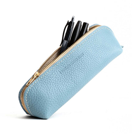 All Color: Dream | Leather pouch with curved seams and top zipper