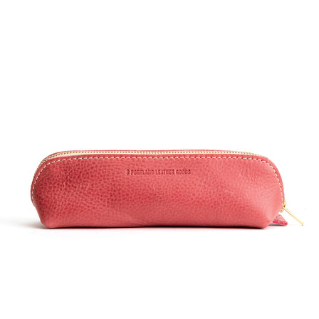 All Color: Sugar | Leather pouch with curved seams and top zipper